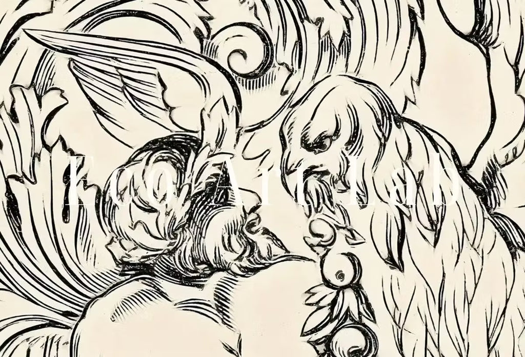 Ancient Mythology Pattern Painting Ornament Art. Vintage 19th Century Famous Illustration. Antique Mythology Art Printable Digital – Printable Wall Art