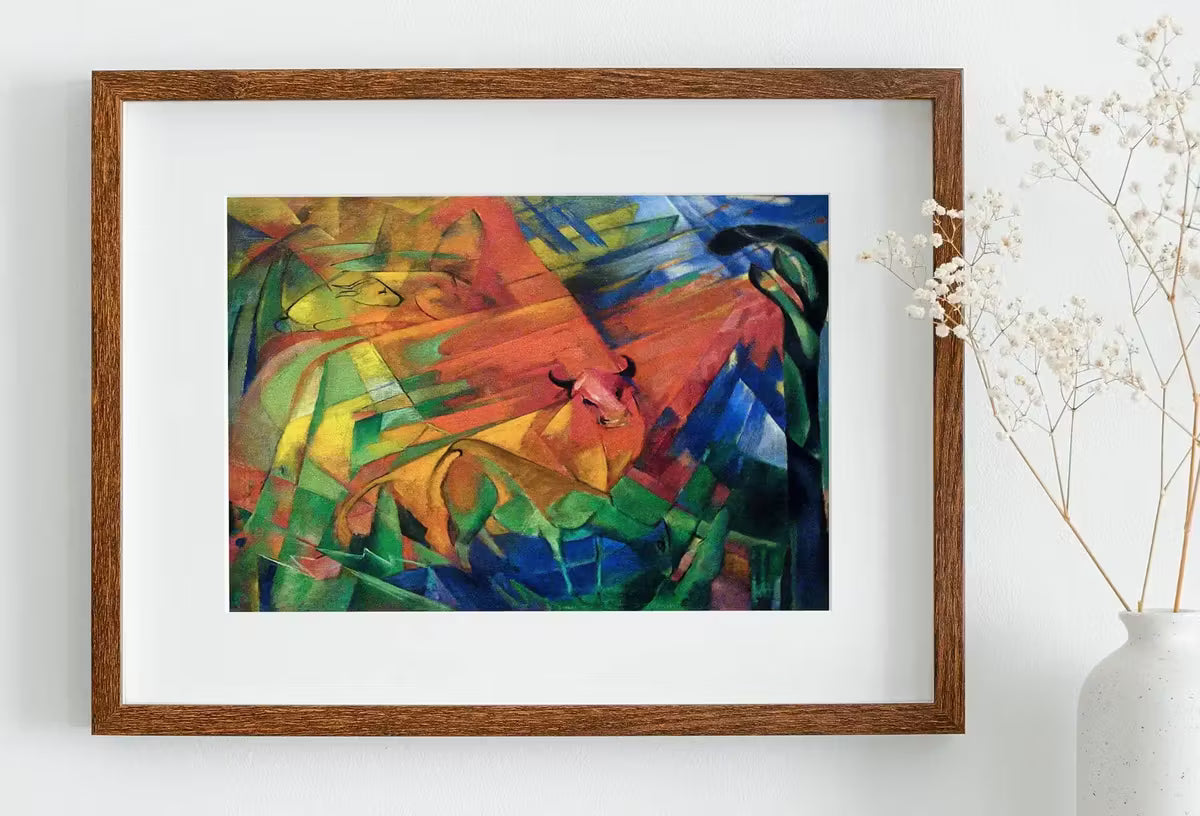 Animals in a Landscape Vintage Painting. Surreal Abstract Geometric Art Print. Instant Download Antique Oil Painting. Famous Printable Art – Printable Wall Art