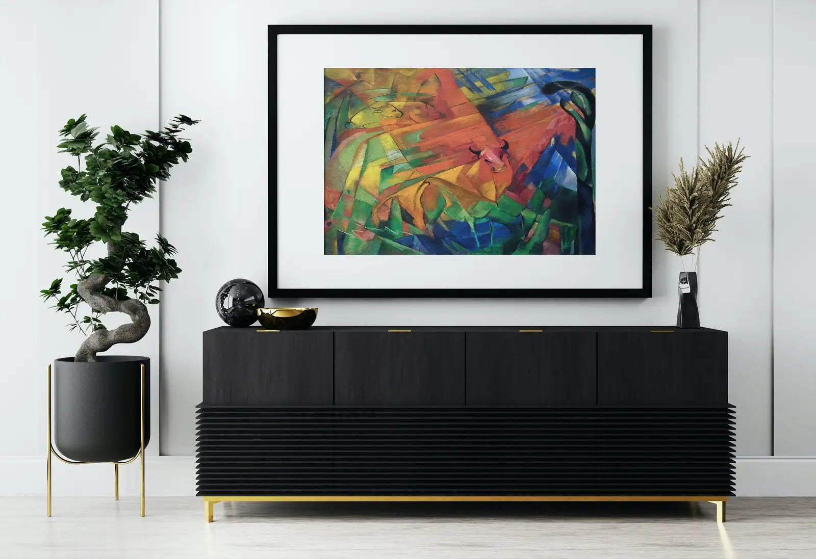 Second included artwork preview from Animals in a Landscape Vintage Painting. Surreal Abstract Geometric Art Print. Instant Download Antique Oil Painting. Famous Printable Art featuring various scenes.