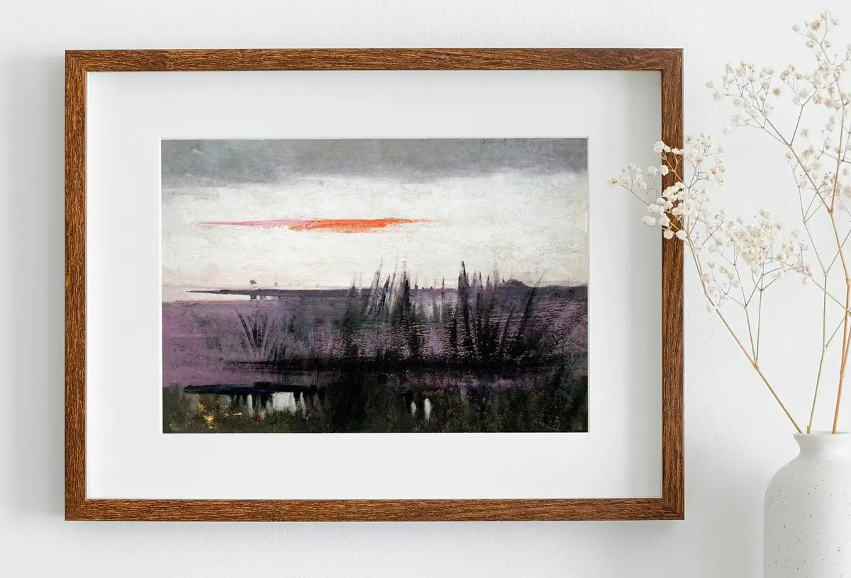 Antique Moody Abstract Lake Landscape Oil Painting. Instant Download Rustic Printable Wall Art. Abstract Vintage Lake Painting Digital Print – Printable Wall Art