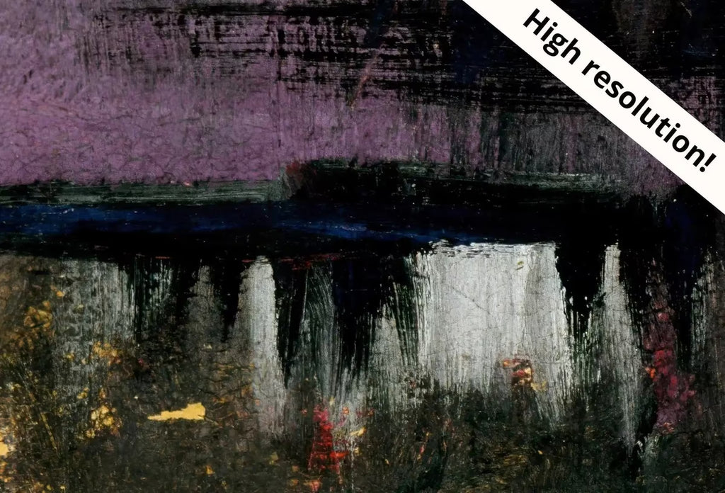 Antique Moody Abstract Lake Landscape Oil Painting. Instant Download Rustic Printable Wall Art. Abstract Vintage Lake Painting Digital Print – Printable Wall Art