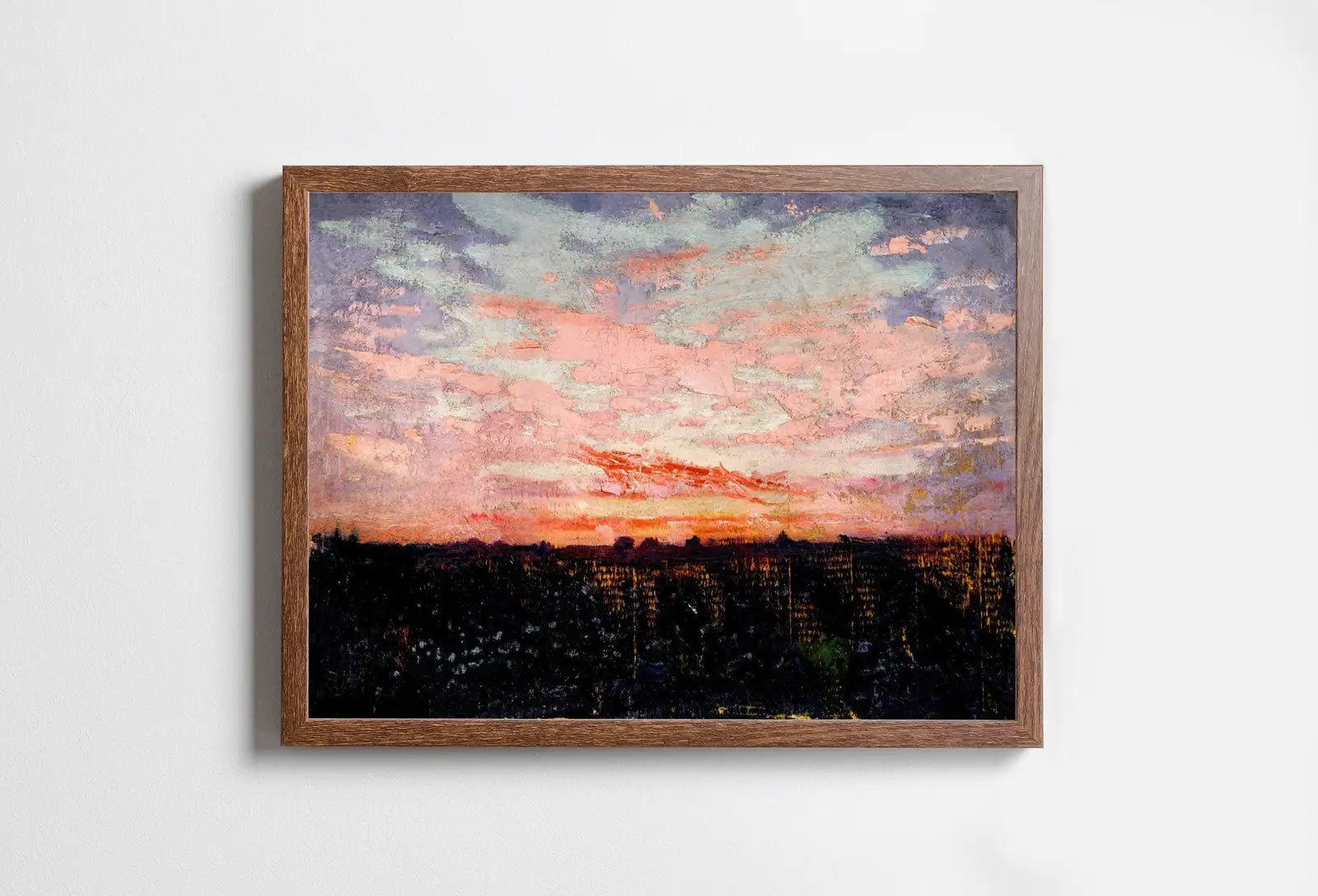 Included artwork preview showing first selection of artworks from Antique Moody Abstract Sunset Rustic Oil Painting. Instant Download Printable Wall Art. Abstract Vintage Sunset Painting Digital Print.