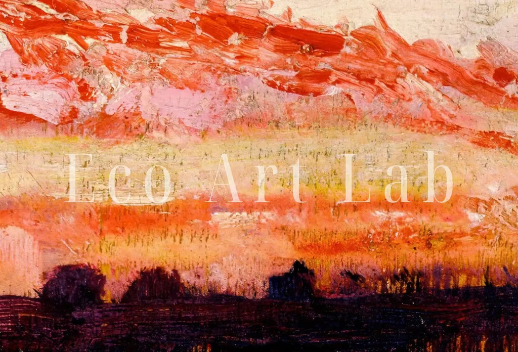 Antique Moody Abstract Sunset Rustic Oil Painting. Instant Download Printable Wall Art. Abstract Vintage Sunset Painting Digital Print – Printable Wall Art Set