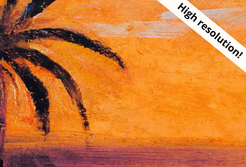 Antique Moody Abstract Tropical Sunset Oil Painting. Instant Download Printable Wall Art. Abstract Vintage Sunset Painting Digital Print – Printable Wall Art Set