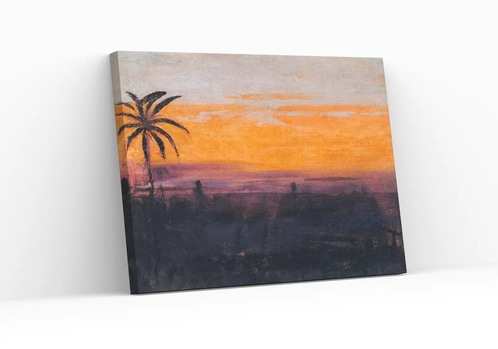 Detail view of artwork from Antique Moody Abstract Tropical Sunset Oil Painting. Instant Download Printable Wall Art. Abstract Vintage Sunset Painting Digital Print. (variation 2)