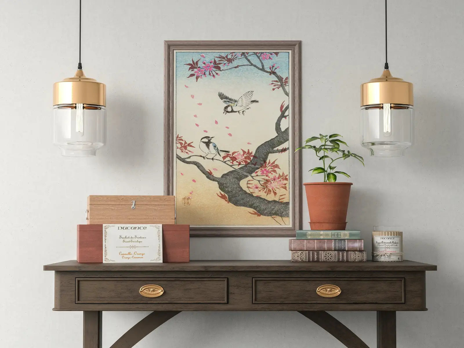 Second included artwork preview from Antique Vintage Japanese Art. Old Famous Birds and Tree Japanese Painting. Vintage Printable Bird Wall Art. Downloadable Japanese Poster featuring various scenes.