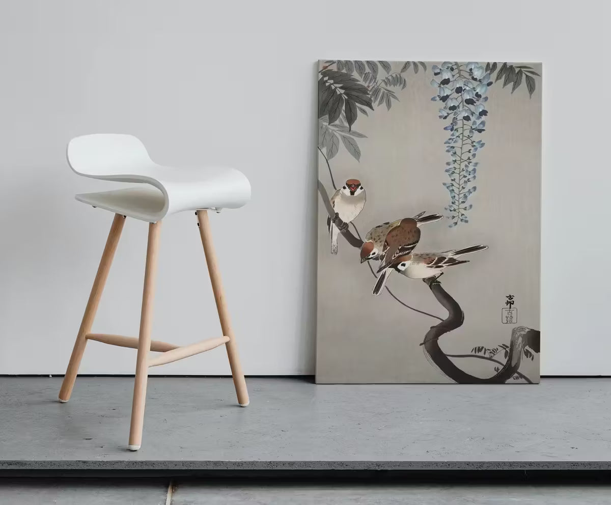 Antique Vintage Japanese Art. Old Famous Ring Sparrow Japanese Painting. Vintage Bird Art Print. Downloadable Japanese Poster. Printable Art – Printable Wall Art