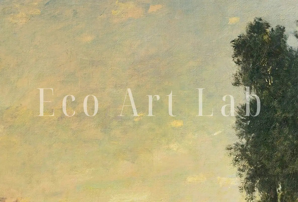 Detail view of artwork from Argenteuil Late Afternoon Claude Monet Famous Painting. Instant Download Vintage Decor. Monet Landscape Printable Wall Art. Vintage Decor. (variation 2)