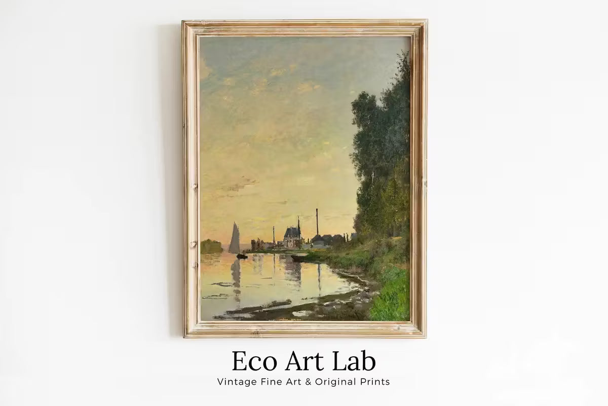 Argenteuil Late Afternoon Claude Monet Famous Painting. Instant Download Vintage Decor. Monet Landscape Printable Wall Art. Vintage Decor – Printable Wall Art