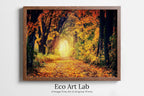 Framed view of Autumn Forest View Landscape Digital Painting. Printable Fall Wall Art. Home or Office Decor, Nature Print Digital Art Instant Download – printable wall art digital download.