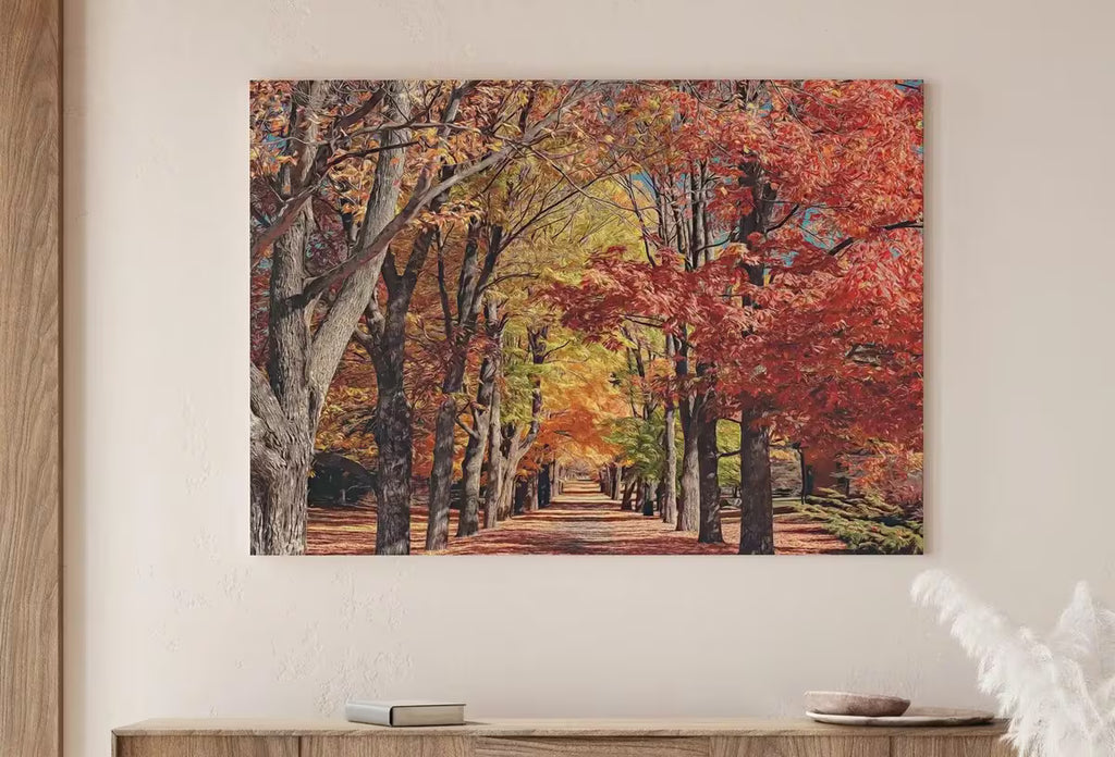 Autumn Landscape Forest Trail Digital Painting. Printable Fall Wall Art, for Home or Office Decor. Nature Print Digital Art Instant Download – Printable Wall Art