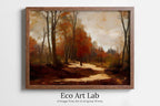 Framed view of Autumn Landscape Forest Trail Rustic Painting. Printable Fall Wall Art, for Home or Office Decor. Nature Print Digital Art Instant Download – printable wall art digital download.
