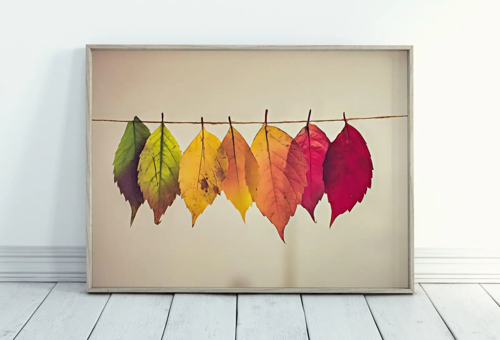 Included artwork preview showing first selection of artworks from Autumn Leaves Print Fall Wall Art, Nature Painting Printable Wall Art, Home Office Decor Nature Print Digital Art Instant Download.