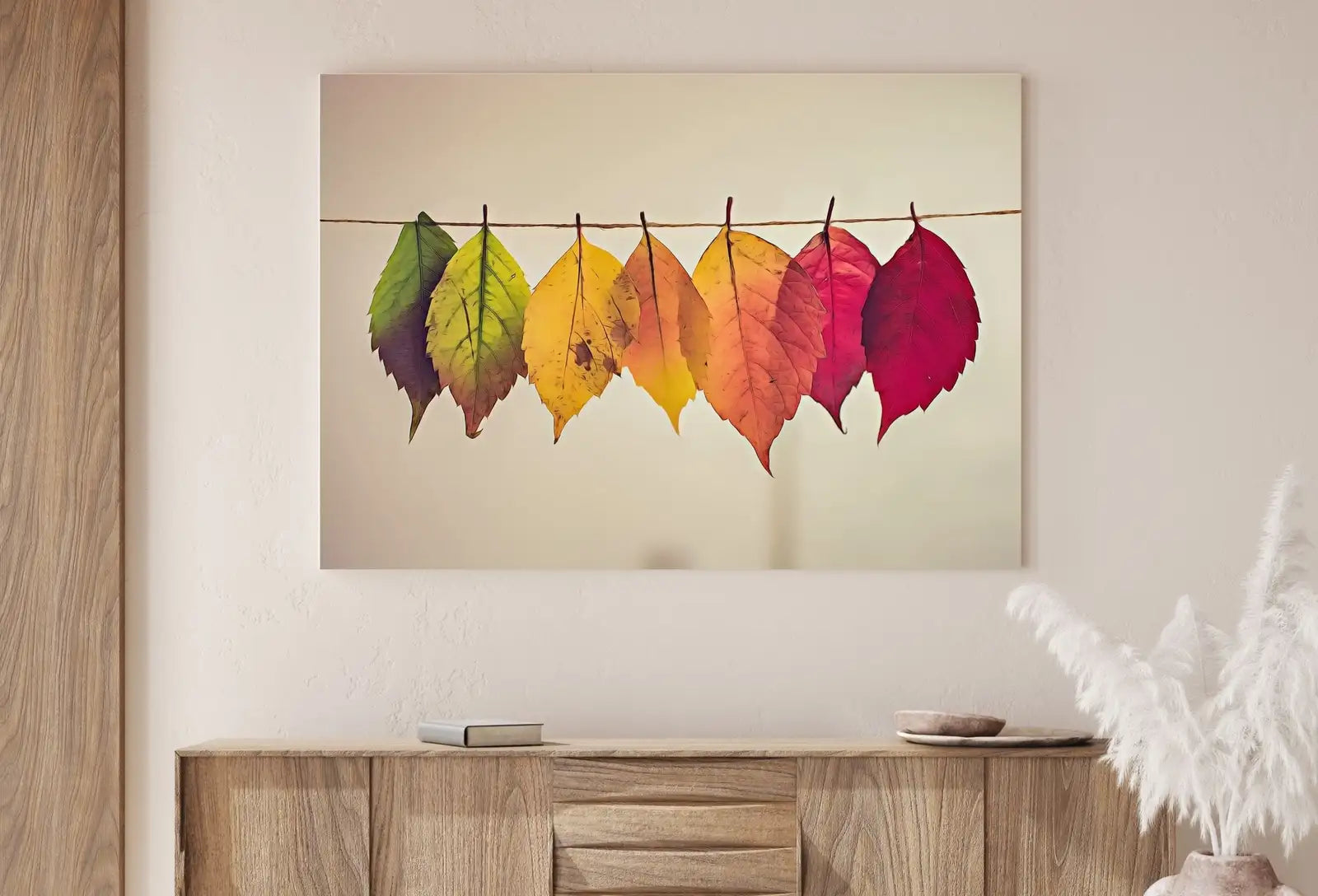 Detail view of artwork from Autumn Leaves Print Fall Wall Art, Nature Painting Printable Wall Art, Home Office Decor Nature Print Digital Art Instant Download. (variation 1)