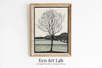 Framed view of Bald Tree Vintage Art Nouveau Print Wall Art. Instant Download Print, Julie De Graag Printable Art. Art Nouveau Poster, Vintage Art Prints – printable wall art digital download.