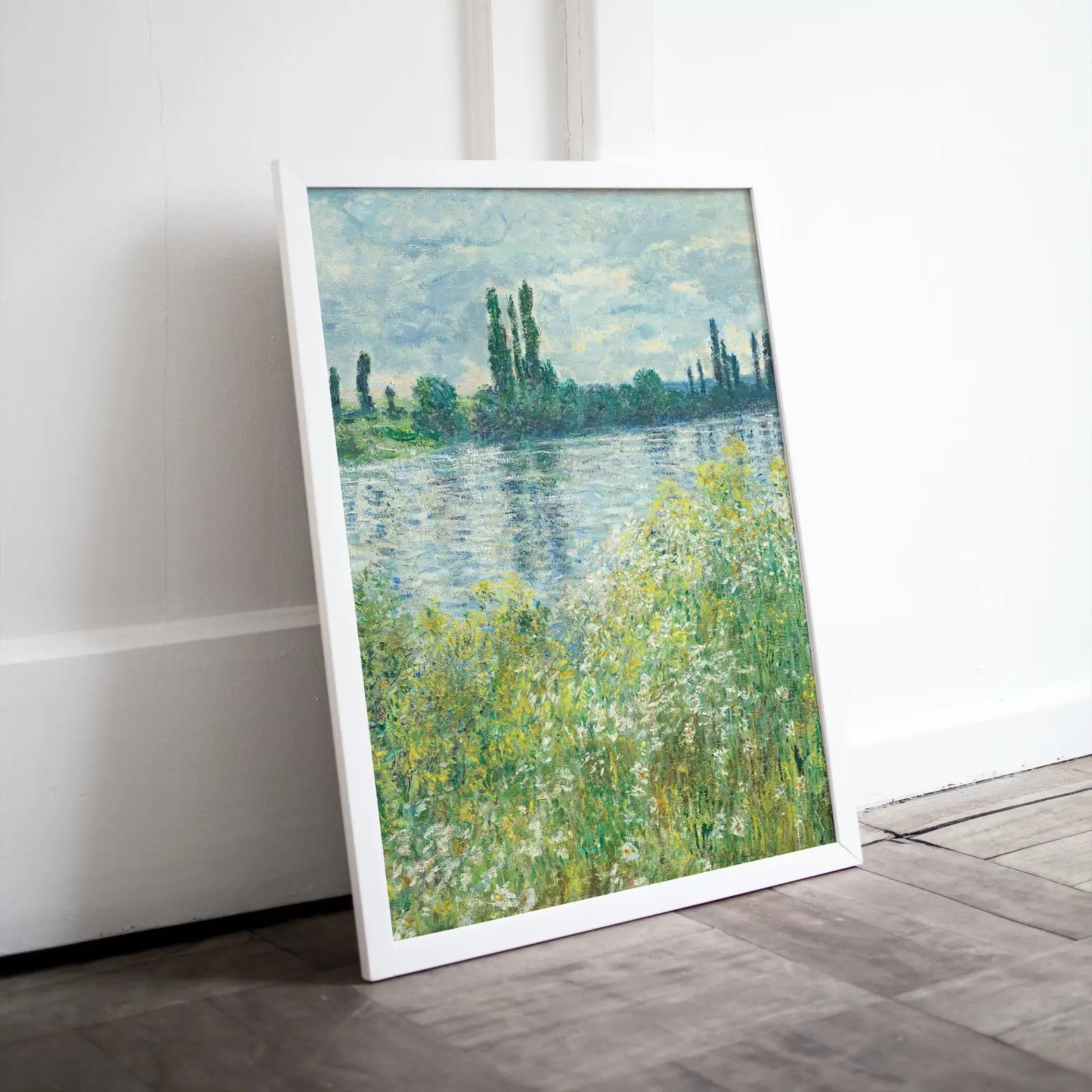 Peinture des bords de la Seine par Claude Monet : Une œuvre d’art vintage. Téléchargement instantané pour une décoration murale Monet.