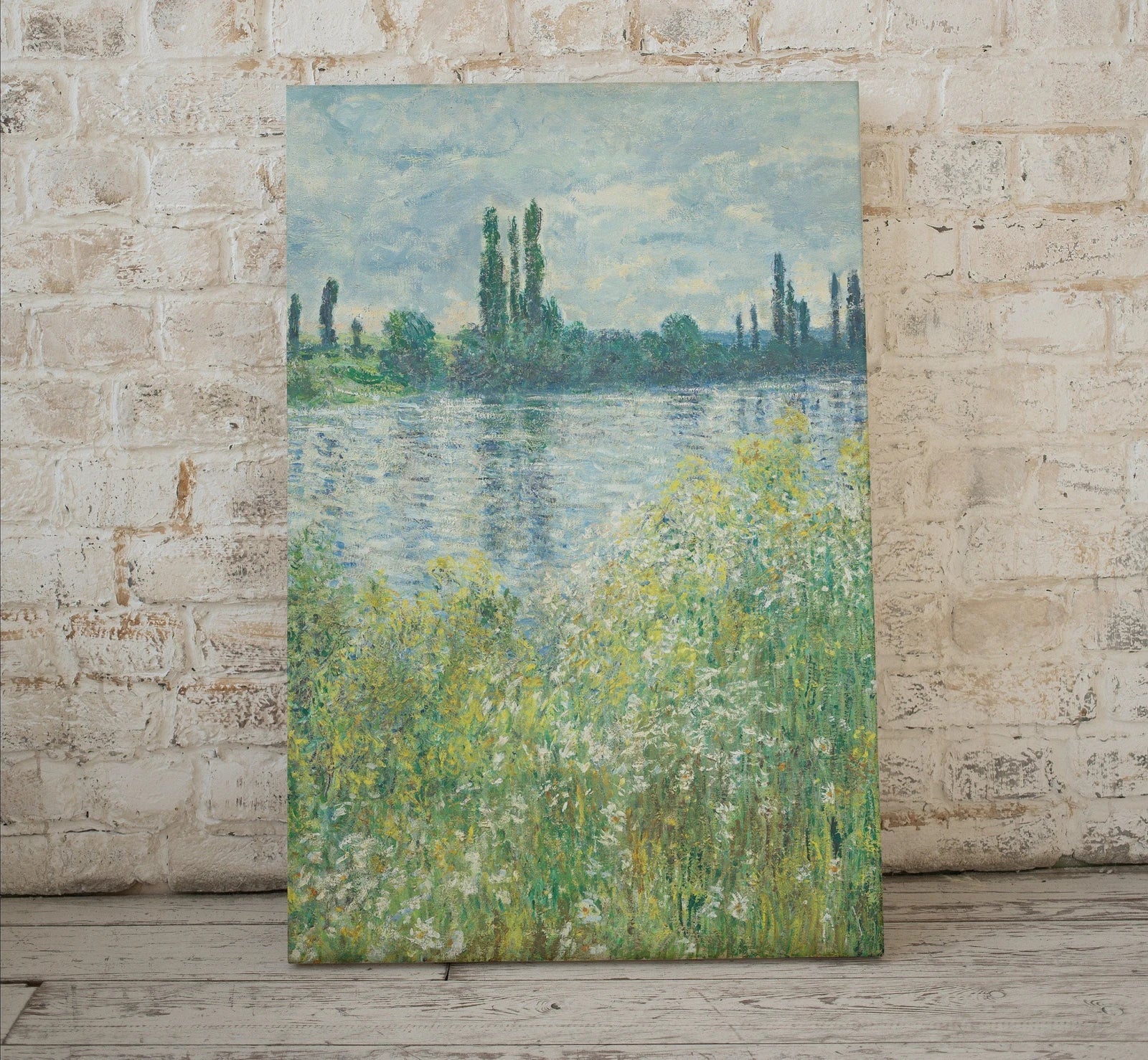 Peinture des bords de la Seine par Claude Monet : Une œuvre d’art vintage. Téléchargement instantané pour une décoration murale Monet.
