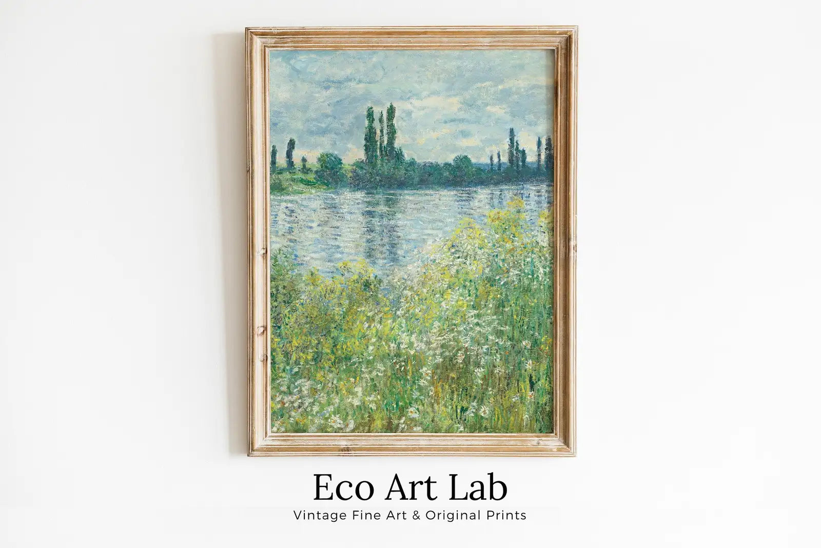 Peinture des bords de la Seine par Claude Monet : Une œuvre d’art vintage. Téléchargement instantané pour une décoration murale Monet.