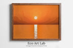 Detail view of artwork from Beach Sunset Wall Art Print. Instant Download Boho Abstract Sunset Poster. Digital Sunset Painting Abstract Wall Art. Coastal Landscape Art. (variation 1)