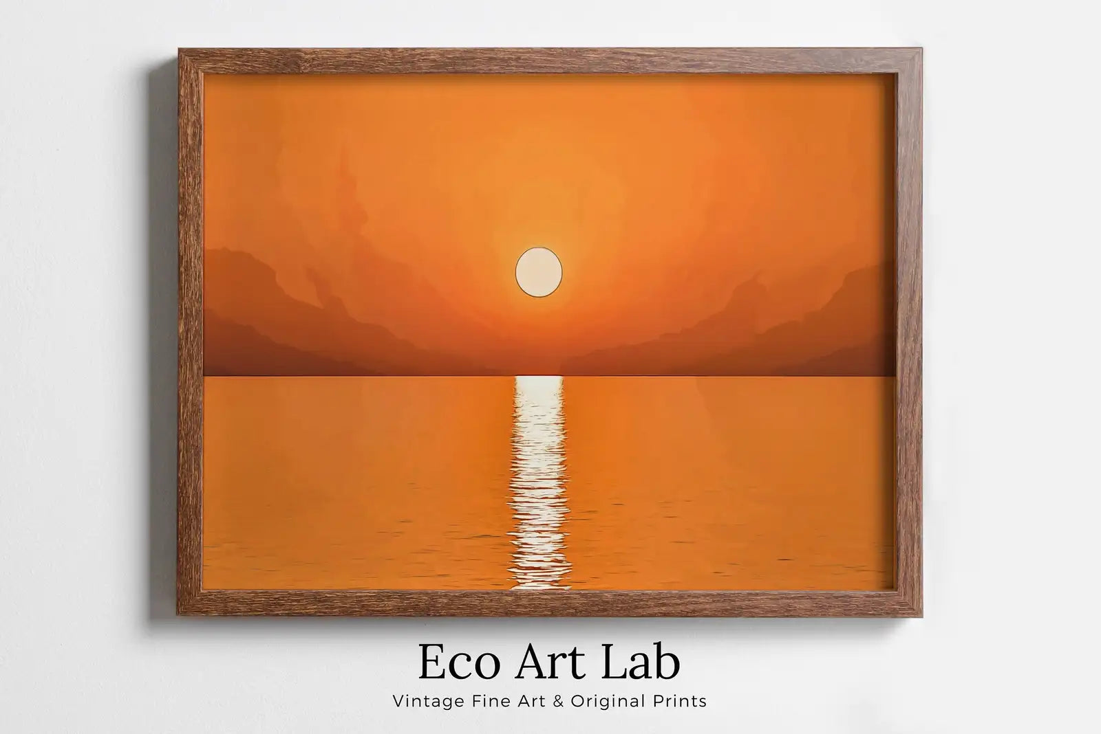 Detail view of artwork from Beach Sunset Wall Art Print. Instant Download Boho Abstract Sunset Poster. Digital Sunset Painting Abstract Wall Art. Coastal Landscape Art. (variation 1)