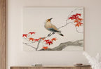 Bird on Maple Tree Vintage Japanese Painting. Japanese Wall Art Printable Poster. 20th Century Japanese Vintage Spring Wall Art, Bird Art – Printable Wall Art