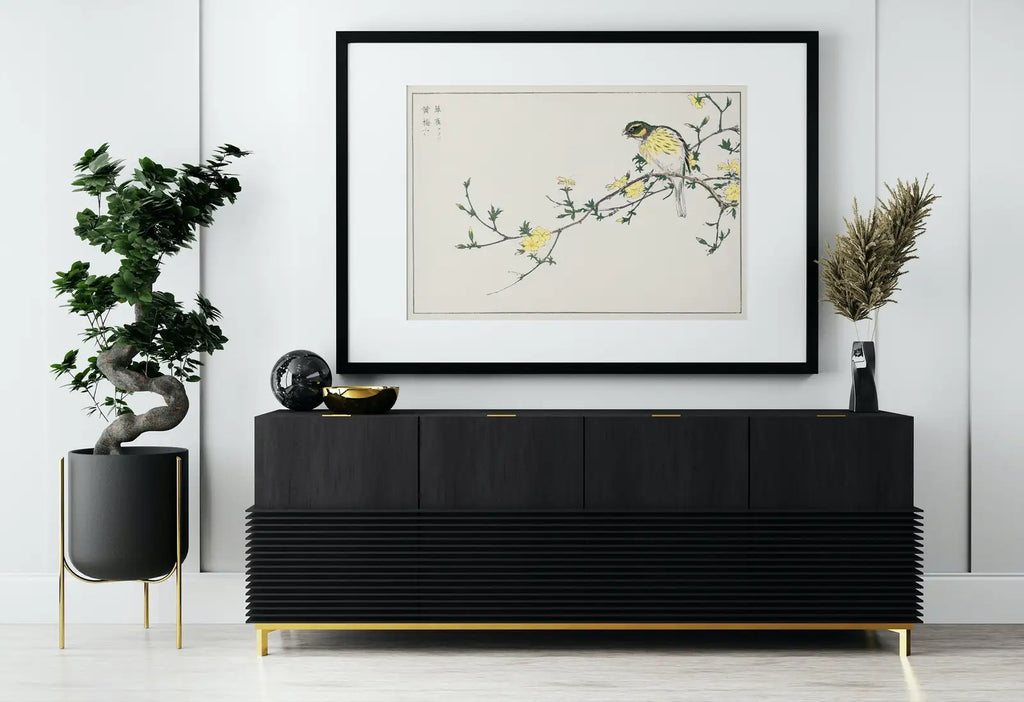 Included artwork preview showing first selection of artworks from Bird on Plum Tree Vintage Japanese Painting. Japanese Wall Art Printable Poster. 19th Century Japanese Vintage Wall Art, Bird Asian Art.