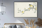 Detail view of artwork from Bird on Plum Tree Vintage Japanese Painting. Japanese Wall Art Printable Poster. 19th Century Japanese Vintage Wall Art, Bird Asian Art. (variation 2)