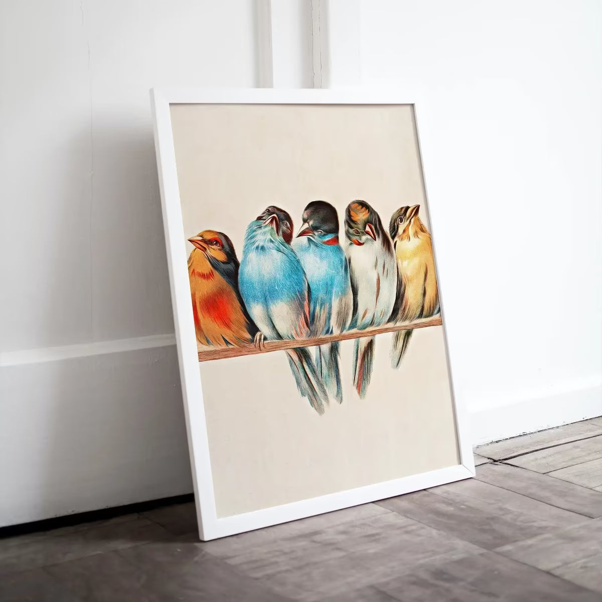 Bird Painting. Vintage Birds Perched on Branch Painting. Instant Download Printable Wall Art. Birds Decor Wall Art Prints. Birds Poster – Printable Wall Art