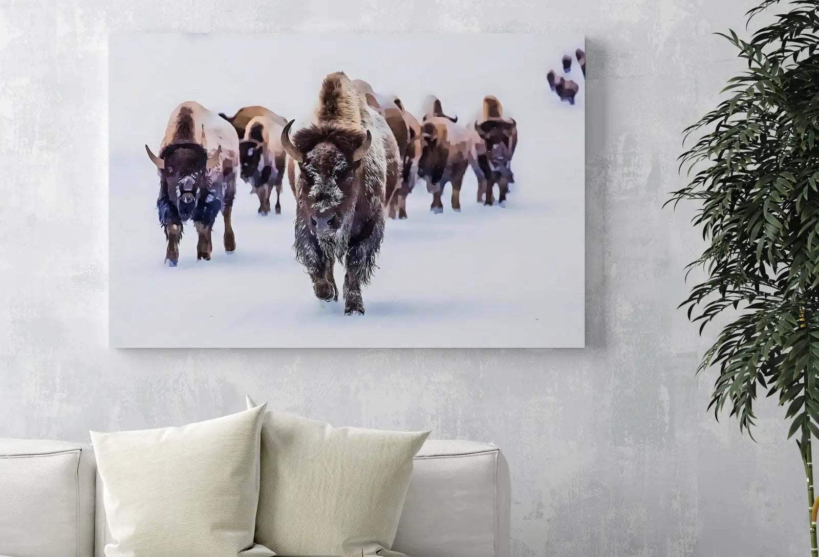Second included artwork preview from Bison Buffalo Digital Art. Nature Prints. Animal Art Print. Printable Bison Poster Wall Art Photography featuring various scenes.
