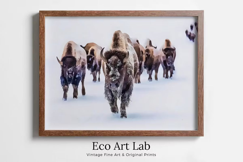 Bison Buffalo Digital Art. Nature Prints. Animal Art Print. Printable Bison Poster Wall Art Photography – Printable Wall Art