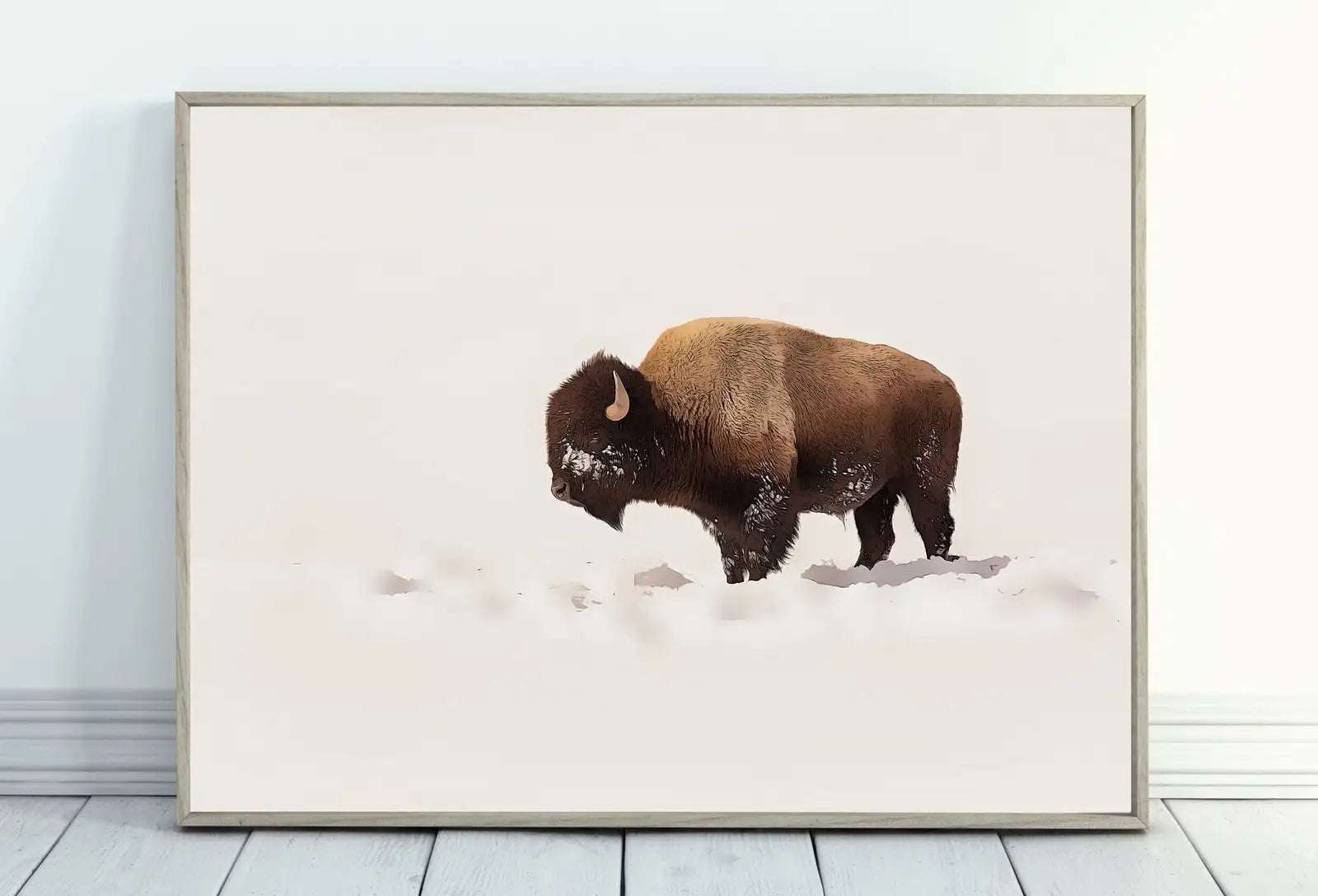 Included artwork preview showing first selection of artworks from Bison In Snow Wall Art Digital Painting, Buffalo Print, Winter Art Animal Poster, Printable Wall Art Bison Buffalo Wall Art Instant Download.