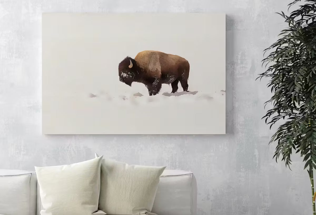 Bison In Snow Wall Art Digital Painting, Buffalo Print, Winter Art Animal Poster, Printable Wall Art Bison Buffalo Wall Art Instant Download – Printable Wall Art