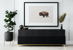 Detail view of artwork from Bison In Snow Wall Art Digital Painting, Buffalo Print, Winter Art Animal Poster, Printable Wall Art Bison Buffalo Wall Art Instant Download. (variation 1)