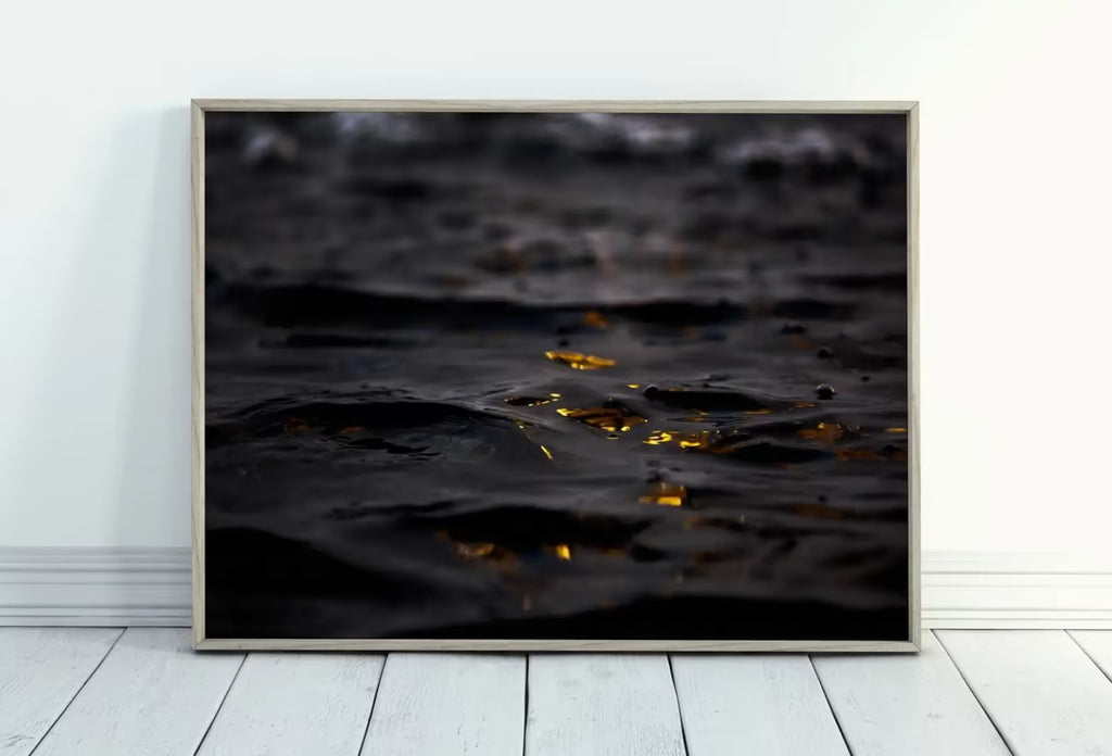 Black and Gold Wall Art, Abstract Print , Abstract Art, Printable Wall Art, Minimalist Wall Art, Gold Reflection Art Print – Printable Wall Art