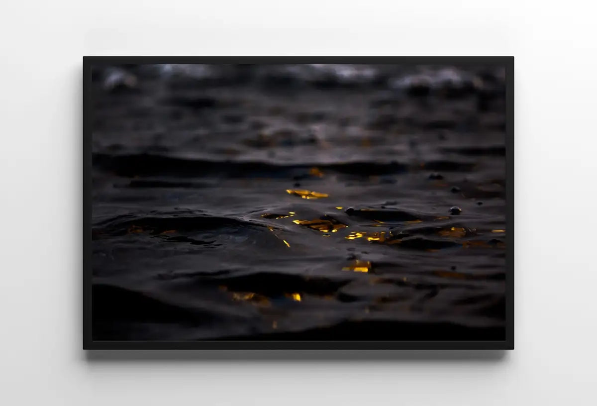 Detail view of artwork from Black and Gold Wall Art, Abstract Print Digital Download, Abstract Art, Printable Wall Art, Minimalist Wall Art, Gold Reflection Art Print. (variation 2)