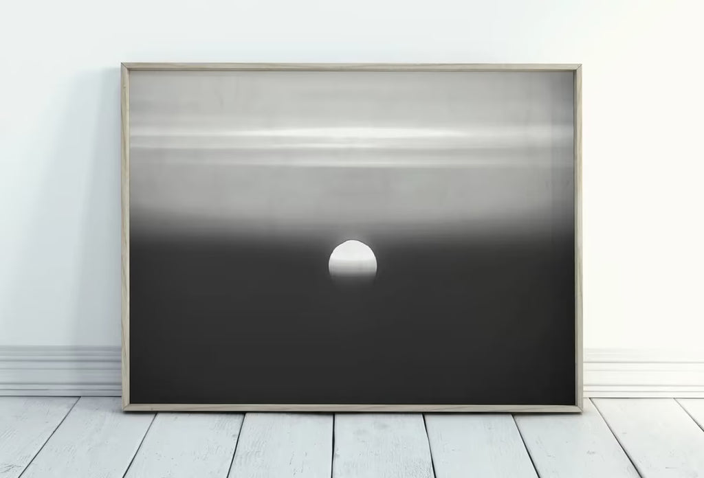 Black and White Abstract Sunset Art Print. Printable Minimal Art Prints. Modern Aesthetic Wall Art. Minimalist Abstract Sunset Poster – Printable Wall Art Set