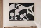 Detail view of artwork from Black and White Modern Aesthetic Print. Abstract Printable Wall Art. Minimalist Contemporary Art Poster. Instant Download. Geometric Art.. (variation 1)