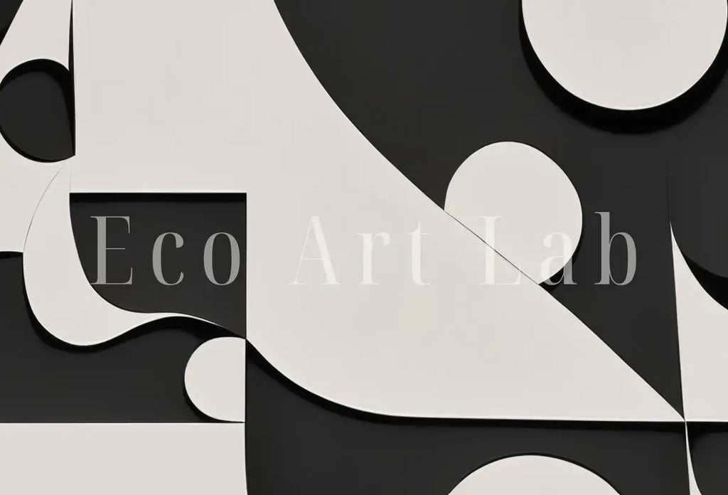 Detail view of artwork from Black and White Modern Aesthetic Print. Abstract Printable Wall Art. Minimalist Contemporary Art Poster. Instant Download. Geometric Art.. (variation 2)