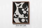 Framed view of Black and White Modern Aesthetic Print. Abstract Printable Wall Art. Minimalist Contemporary Art Poster. Instant Download. Geometric Art. – printable wall art digital download.