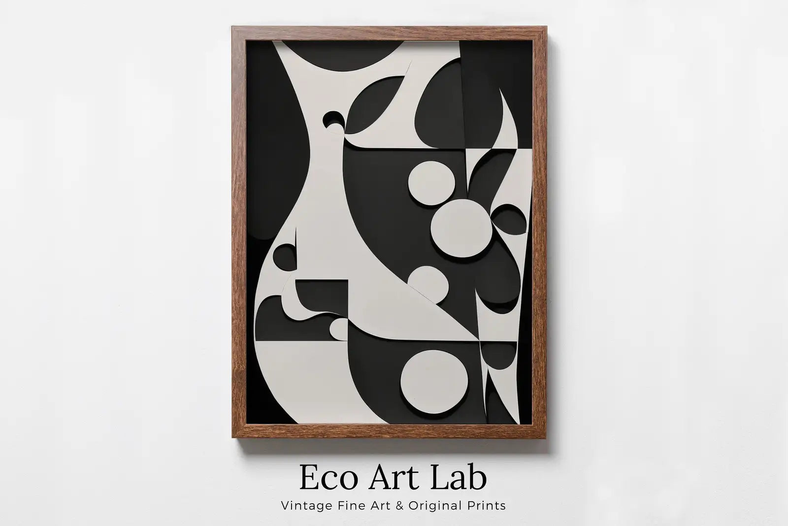 Framed view of Black and White Modern Aesthetic Print. Abstract Printable Wall Art. Minimalist Contemporary Art Poster. Instant Download. Geometric Art. – printable wall art digital download.