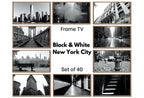 Black and White New York Wall Art for Samsung Frame TV | NYC Skyline, Brooklyn Urban Gallery Wall Set | Contemporary Modern Minimalist Art – Frame TV Art Set (Digital Download)