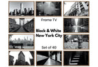 Black and White New York Wall Art for Samsung Frame TV | NYC Skyline, Brooklyn Urban Gallery Wall Set | Contemporary Modern Minimalist Art – Frame TV Art Set