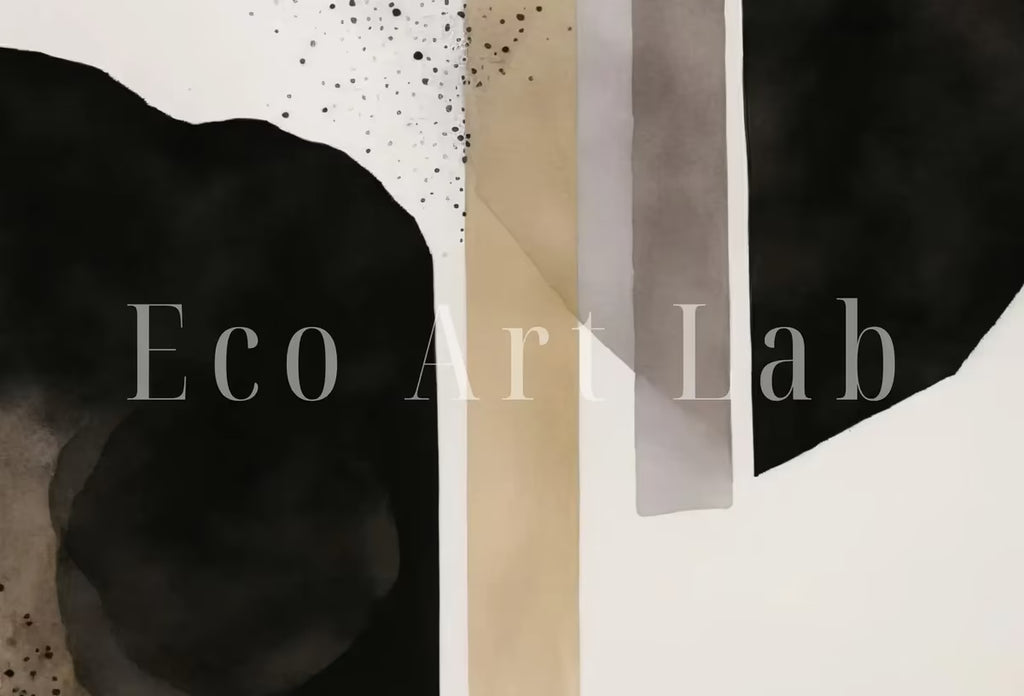 Black & Beige Minimalist Art Prints Set of 2. Abstract Poster Set. Neutral Gallery Wall. Black and White Wall Art. Contemporary Modern Art – Printable Wall Art Set