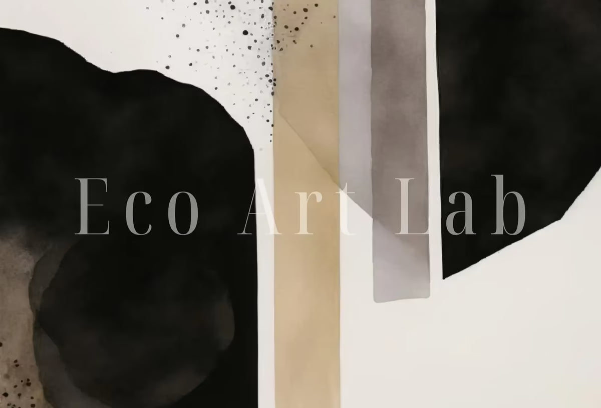 Black & Beige Minimalist Art Prints Set of 2. Abstract Poster Set. Neutral Gallery Wall. Black and White Wall Art. Contemporary Modern Art – Printable Wall Art Set