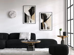 Black & Beige Wall Art. Set of 2 Minimalist Art Prints. Black and White Abstract Poster Set. Neutral Gallery Wall. Contemporary Modern Art – Printable Wall Art Set