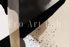 Art mural noir et beige - Ensemble de 2 impressions d’art minimaliste, ensemble d’affiches abstraites noir et blanc, galerie murale neutre, art moderne contemporain.