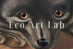 Detail view of artwork from Black Fox Wall Art, Vintage Painting. Vintage Animal Print. Printable Wall Art, Digital Download. Woodland Forest Art. Nature Print. (variation 1)