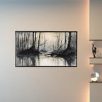 Black Grey Art for Samsung Frame TV I Dark Watercolor Minimalist Landscape I Unique Frame TV Art for Modern Decor – Frame TV  Art
