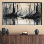 Black Grey Art for Samsung Frame TV I Dark Watercolor Minimalist Landscape I Unique Frame TV Art for Modern Decor – Frame TV  Art