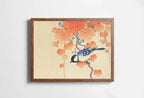 Blue Bird on Branch Vintage Japanese Painting. Japanese Wall Art Printable Poster. 20th Century Japanese Vintage Wall Art, Bird Asian Art – Printable Wall Art